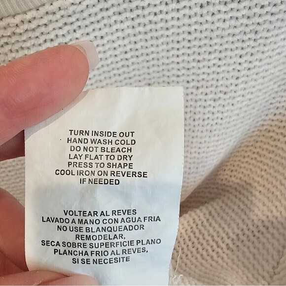 Altar'd State Cream Chenille Knit Dolman Sleeve Sweater Size Medium - Picture 5 of 13